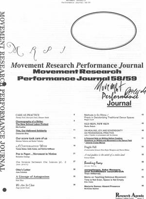 Movement Research Performance Journal, issue 59